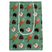 Weihnachten Goldendoodle Hunde Mittlere Geschenktüte (Rückseite)