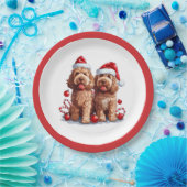 Weihnachten Goldendoodle Hunde Pappteller (Party)