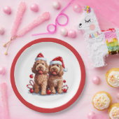 Weihnachten Goldendoodle Hunde Pappteller (Party)