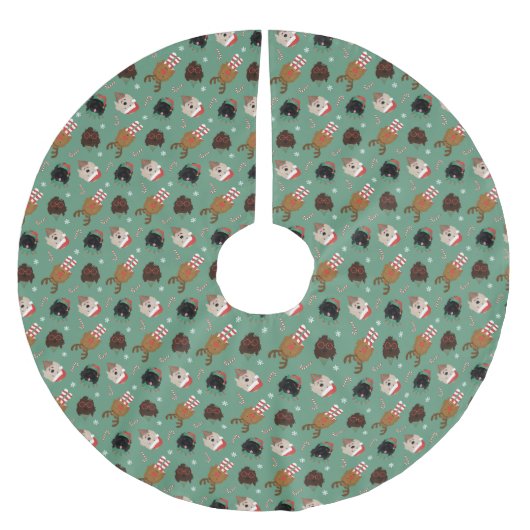 Weihnachten Goldendoodle Hunde Polyester Weihnachtsbaumdecke (Vorderseite)