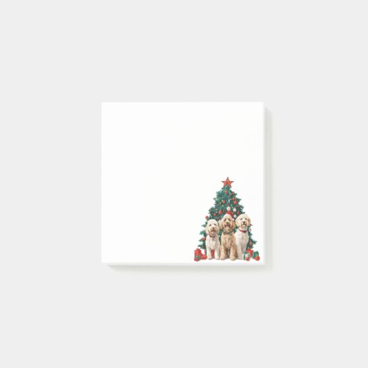 Weihnachten Goldendoodle Hunde Post-it Klebezettel (Vorderseite)