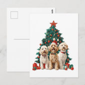 Weihnachten Goldendoodle Hunde Postkarte (Vorne/Hinten)