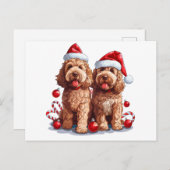 Weihnachten Goldendoodle Hunde Postkarte (Vorne/Hinten)