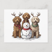 Weihnachten Goldendoodle Hunde Postkarte (Vorderseite)