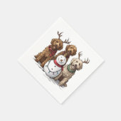 Weihnachten Goldendoodle Hunde Serviette (Ecke)