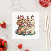 Weihnachten Goldendoodle Hunde Serviette (Beispiel)