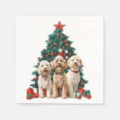 Weihnachten Goldendoodle Hunde Serviette (Vorderseite)