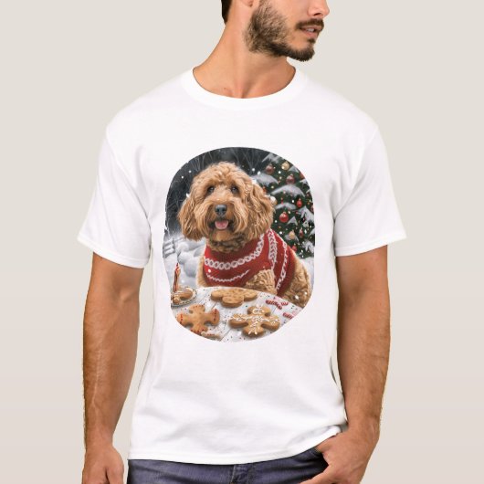 Weihnachten Goldendoodle Hunde T-Shirt (Vorderseite)