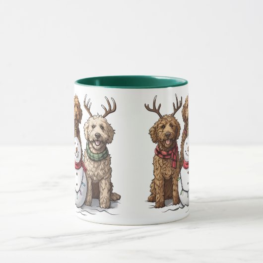 Weihnachten Goldendoodle Hunde Tasse (Zentrum)