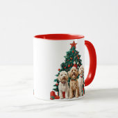 Weihnachten Goldendoodle Hunde Tasse (VorderseiteRechts)
