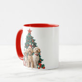 Weihnachten Goldendoodle Hunde Tasse (Vorderseite Links)