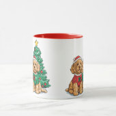 Weihnachten Goldendoodle Hunde Tasse (Zentrum)