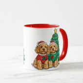 Weihnachten Goldendoodle Hunde Tasse (VorderseiteRechts)