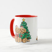 Weihnachten Goldendoodle Hunde Tasse (Vorderseite Links)