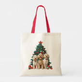 Weihnachten Goldendoodle Hunde Tragetasche (Rückseite)