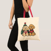 Weihnachten Goldendoodle Hunde Tragetasche (Vorderseite (Produkt))
