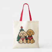 Weihnachten Goldendoodle Hunde Tragetasche (Rückseite)