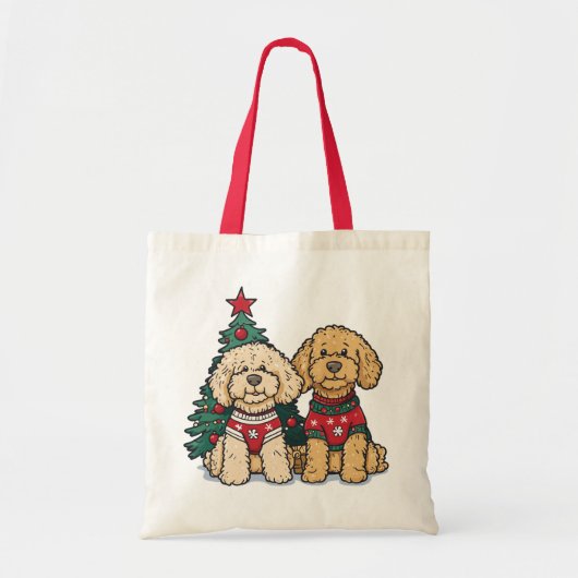 Weihnachten Goldendoodle Hunde Tragetasche (Vorne)
