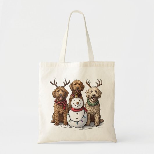 Weihnachten Goldendoodle Hunde Tragetasche (Vorne)