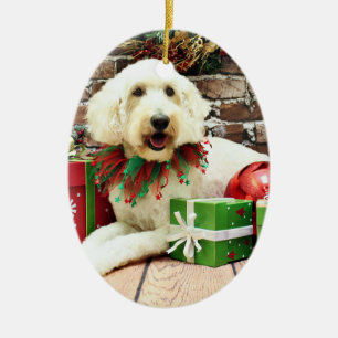 Weihnachten - GoldenDoodle - Keks Keramik Ornament