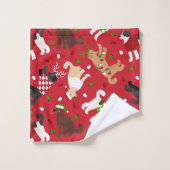 Weihnachten Goldendoodle Labradoodle Badhandtuch Set (Waschlappen)