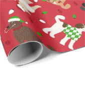 Weihnachten Goldendoodle Labradoodle Geschenkpapier (Rolleneckpunkt)