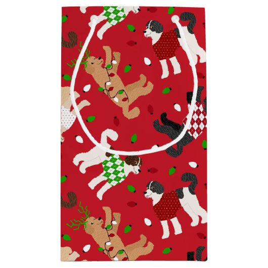 Weihnachten Goldendoodle Labradoodle Kleine Geschenktüte (Rückseite)