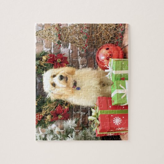Weihnachten - GoldenDoodle - Mazy Puzzle (Vertikal)