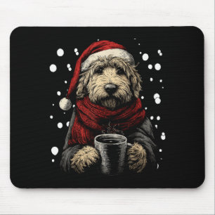 Weihnachten Goldendoodle Nikolausmütze Kaffee Lieb Mousepad