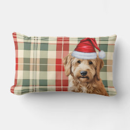 Weihnachten Goldendoodle Roter Karierter Urlaub Lendenkissen