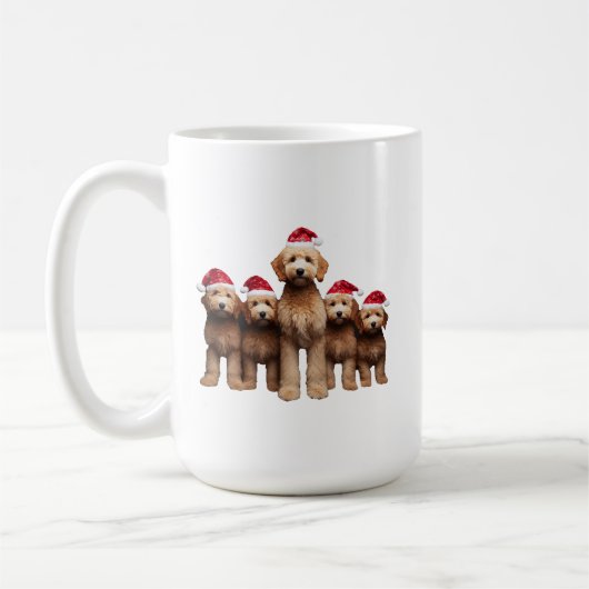 Weihnachten Goldendoodle, Xmas Labradoodle-Crew Kaffeetasse (Links)