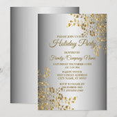 Weihnachten Goldene Blume Party Einladung (Vorne/Hinten)