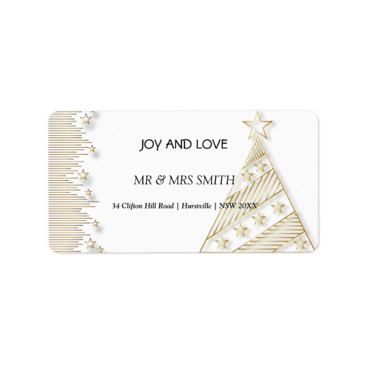Weihnachten: goldene Eleganz Adressaufkleber (Vorne)