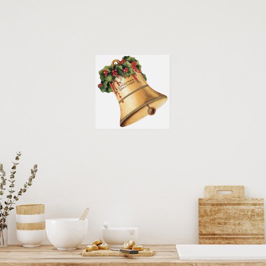 Weihnachten Goldene Glocken, Weihnachtsgrüße Poster (Küche)