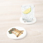 Weihnachten Goldene Glocken, Weihnachtsgrüße Sandstein Untersetzer (Seite)