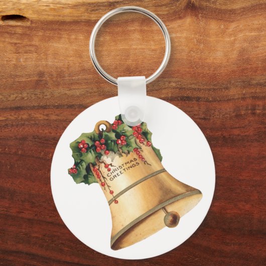 Weihnachten Goldene Glocken, Weihnachtsgrüße Schlüsselanhänger (Vorderseite)