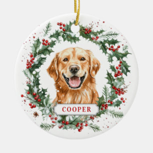Weihnachten Goldene Retriever Keramik Circle Ornam Keramik Ornament