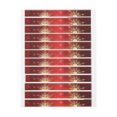 Weihnachten Goldene Schneeflocken im roten Hinterg (Bogen)