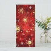Weihnachten Goldene Schneeflocken im roten Hinterg (Stehend Vorderseite)