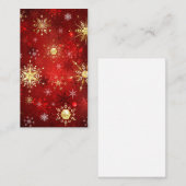 Weihnachten Goldene Schneeflocken im roten Hinterg Begleitkarte (Vorne/Hinten)