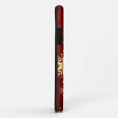 Weihnachten Goldene Schneeflocken im roten Hinterg Case-Mate iPhone Hülle (Hinten/Rechts)