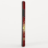 Weihnachten Goldene Schneeflocken im roten Hinterg Case-Mate iPhone Hülle (Hinten/Rechts)