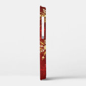 Weihnachten Goldene Schneeflocken im roten Hinterg Case-Mate iPhone Hülle (Rückseite / Links)