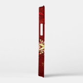 Weihnachten Goldene Schneeflocken im roten Hinterg Case-Mate iPhone Hülle (Rückseite / Rechts)