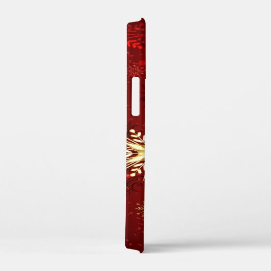 Weihnachten Goldene Schneeflocken im roten Hinterg Case-Mate iPhone Hülle (Rückseite / Rechts)