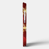 Weihnachten Goldene Schneeflocken im roten Hinterg Case-Mate iPhone Hülle (Rückseite / Links)