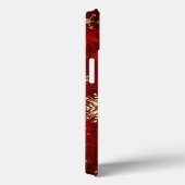 Weihnachten Goldene Schneeflocken im roten Hinterg Case-Mate iPhone Hülle (Rückseite / Rechts)