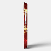 Weihnachten Goldene Schneeflocken im roten Hinterg Case-Mate iPhone Hülle (Rückseite / Links)