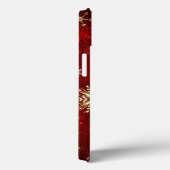 Weihnachten Goldene Schneeflocken im roten Hinterg Case-Mate iPhone Hülle (Rückseite / Rechts)