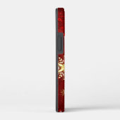 Weihnachten Goldene Schneeflocken im roten Hinterg Case-Mate iPhone Hülle (Rückseite / Rechts)